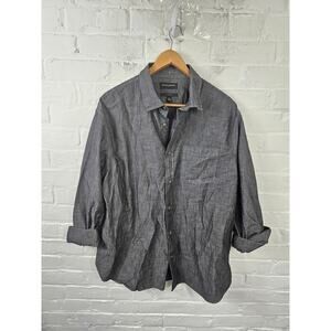 Banana Republic Men's Casual Button Down Shirt Long Sleeve Gray Size XL